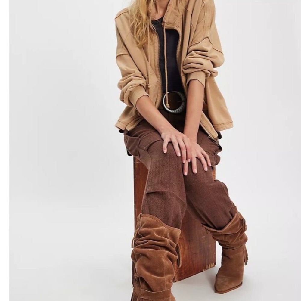 Free People We The Free Dune Buggy Cardigan Jacket Top Cotton Terry - Picture 2 of 6
